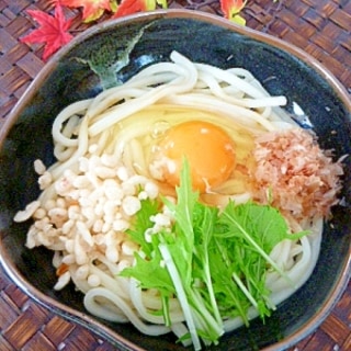 醤油麹で美味しい☆釜玉うどん